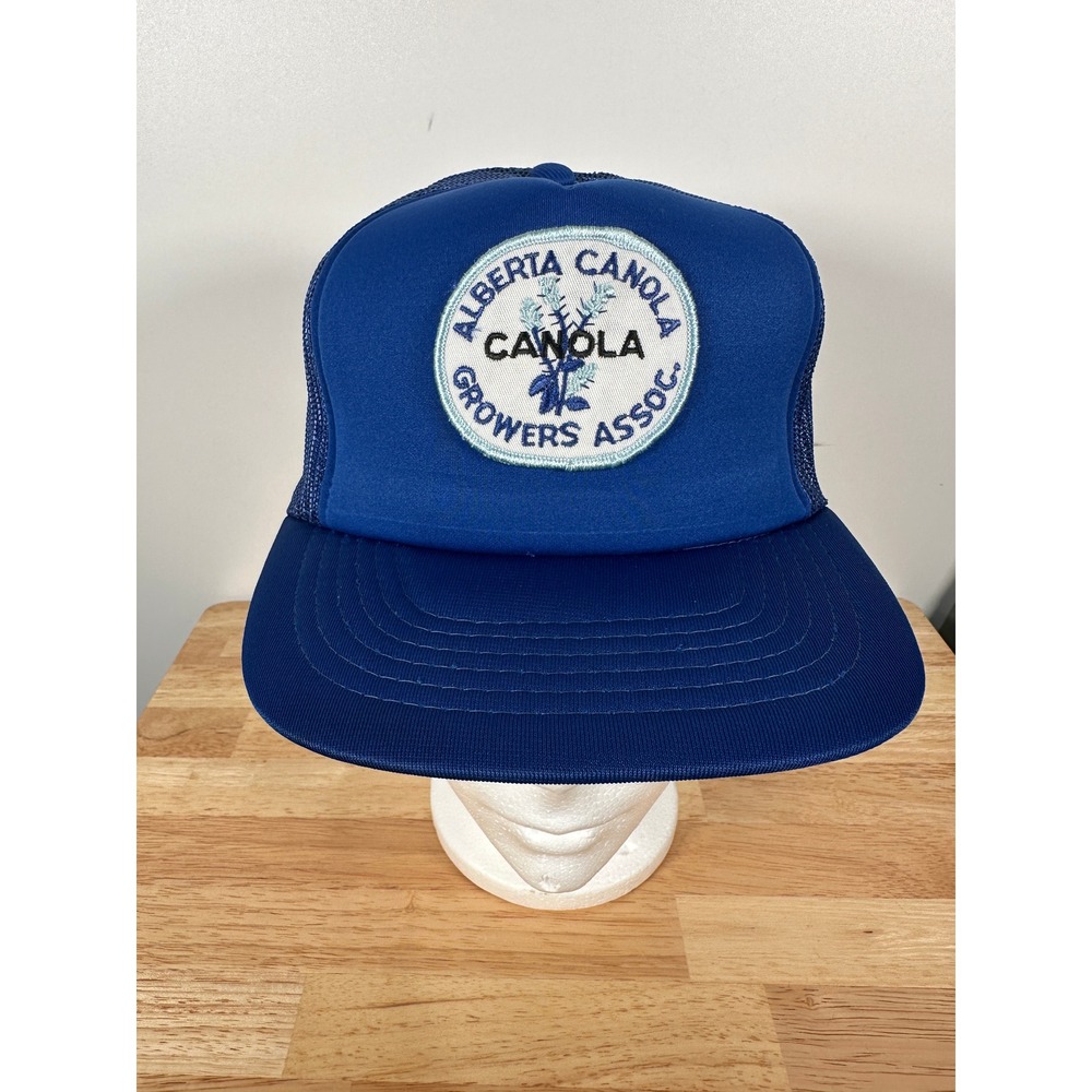 Vintage Alberta Trucker Hat Canola Growers‎ Blue Patch Snapback Farmcore OSFA